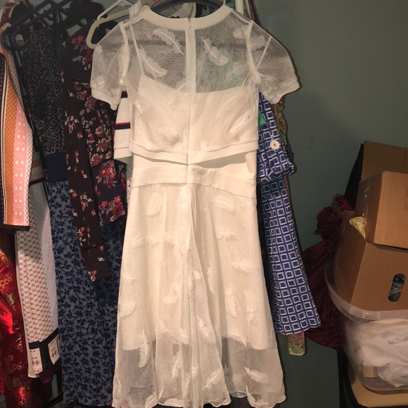 Off white ivory spaghetti strap dress with dickie - Picture 5 of 5